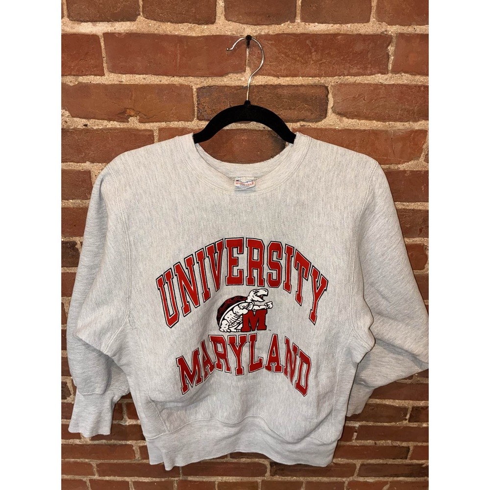 Vintage‎ Champion Reverse Weave 80s Blue Bar Maryland Terrapins Sweatshirt XL